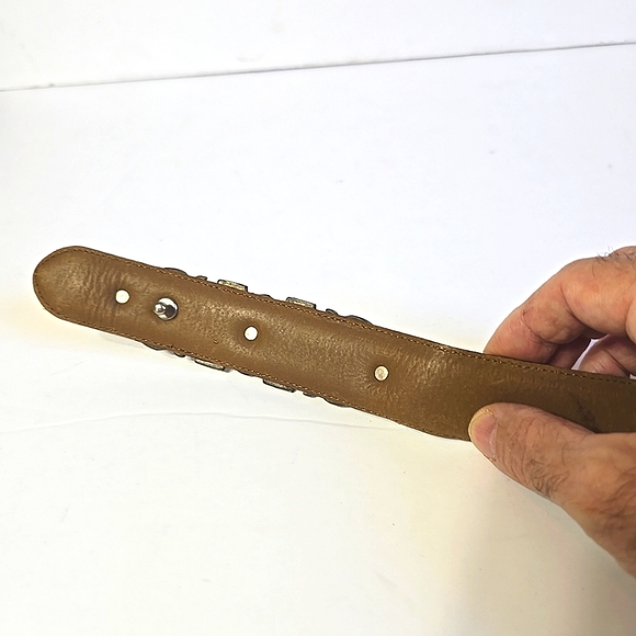 Kenzo Belt Beautiful French Made Vachette Leather Metal Buckle Size 30 - Picture 8 of 10